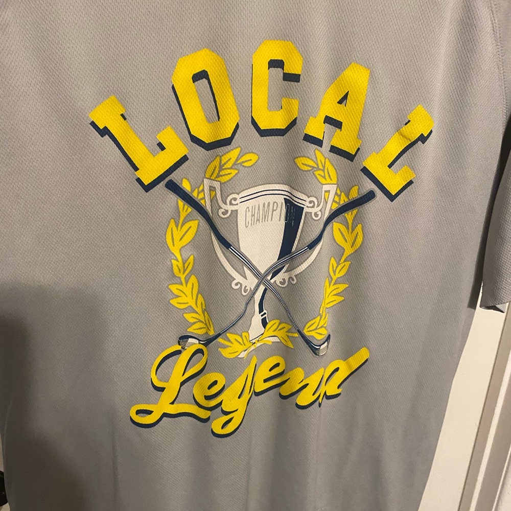 Local legend- great golf shirt! Your playing partners will be jealous.